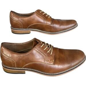 Madden Mens Alk Cognac Leather Oxford Dress Shoes SZ 13 Workwear Preppy Office